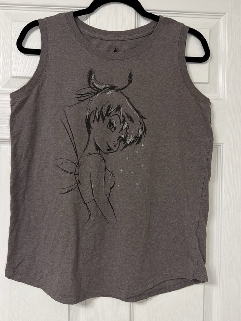 Disney Gray Tinker Bell Sketch Tank Top